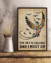 Load image into Gallery viewer, Dictionary The Sky Is Calling And I Must Go Hummingbird Vertical Poster
