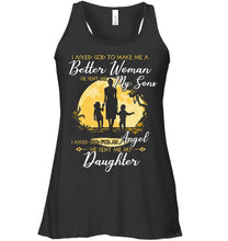 Load image into Gallery viewer, I Asked God To Make Me A Better Woman Ladies Flowy Tank
