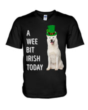 Load image into Gallery viewer, White Siberian Husky Irish Today Dog Lovers St. Patrick's Day Printed Mug Guys V-Neck
