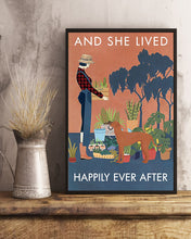 Load image into Gallery viewer, Vintage And She Lived Happily Gardening With Rhodesian Ridgeback Dog Vertical Poster
