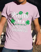 Load image into Gallery viewer, Physical Therapist Green Lip Shamrock St. Patrick's Day Color Changing Mug Guys Tee
