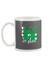 Load image into Gallery viewer, 1st Grade Love White Clover St Patrick's Day Gift For Teacher Mug
