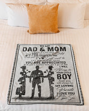 Load image into Gallery viewer, Always Be My Loving Parents Son Gift For Mom And Dad Fleece Blanket
