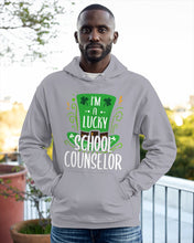 Load image into Gallery viewer, Green Top Hat I'm A Lucky School Counselor St Patrick's Day Gift Hoodie
