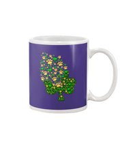 Load image into Gallery viewer, Dog Paws And Clover Shamrock Design St Patrick's Day Gift For Dog Lovers Mug
