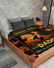 Load image into Gallery viewer, Dad Gift For Daughter Behind Every Great Horse Girl Who Believes In Herself Sherpa Blanket
