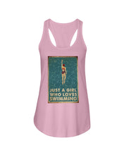 Load image into Gallery viewer, Just A Girl Who Loves Swimming Gift For Girls Ladies Flowy Tank
