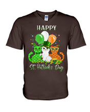 Load image into Gallery viewer, Lovely Cat And Balloons Happy St Patrick's Day Gift For Cat Lovers Guys V-Neck
