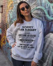 Load image into Gallery viewer, A Freaking Awesome Husband Is My Life Sweatshirt
