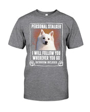 Load image into Gallery viewer, American Eskimo Personal Stalker St. Patrick's Day Printed Mug Guys Tee

