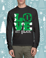 Load image into Gallery viewer, 1st Grade Love White Clover St Patrick's Day Gift For Teacher Unisex Long Sleeve
