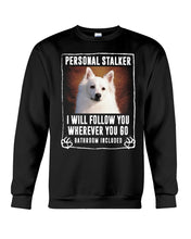Load image into Gallery viewer, American Eskimo Personal Stalker St. Patrick's Day Printed Mug Sweatshirt
