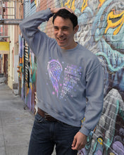 Load image into Gallery viewer, Purple Wings Gift For Angel Grandpa I Used To Be His Angel Sweatshirt
