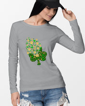 Load image into Gallery viewer, Dog Paws And Clover Shamrock Design St Patrick's Day Gift For Dog Lovers Unisex Long Sleeve
