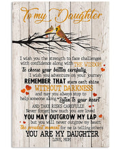 Load image into Gallery viewer, Cardinal Gift For Daughter You May Outgrow My Lap Vertical Poster

