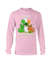Load image into Gallery viewer, Lovely Cat And Balloons Happy St Patrick's Day Gift For Cat Lovers Unisex Long Sleeve
