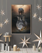 Load image into Gallery viewer, Hippo Reflection In Water Believe In Yourself Vertical Poster
