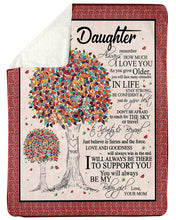 Load image into Gallery viewer, Colorful Tree Mom Gift For Daughter How Much I Love You Sherpa Blanket
