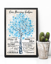 Load image into Gallery viewer, Our Precious Godson Blue Tree You'll Grow Up Strong And True Vertical Poster
