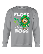 Load image into Gallery viewer, Funny Leprechaun Floss Like A Boss Shamrock Design St Patrick's Day Gift Sweatshirt
