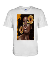Load image into Gallery viewer, Black Girl With Sunflower On Head Gift Guys V-Neck
