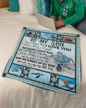 Load image into Gallery viewer, Turtles Mom Gift For Son You Are Always My Little Boy Fleece Blanket
