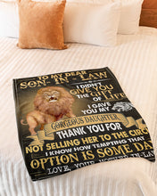 Load image into Gallery viewer, Thank You Roaring Lion Mother Gift For Son In Law Fleece Blanket
