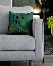 Load image into Gallery viewer, Shamrock Future Mrs Collins St Patrick's Day Pillow Cover
