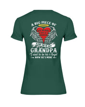 Load image into Gallery viewer, Gift For Grandpa A Big Piece Of My Heart Lives Ladies Tee
