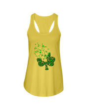 Load image into Gallery viewer, Dog Paws And Clover Shamrock Design St Patrick's Day Gift For Dog Lovers Ladies Flowy Tank
