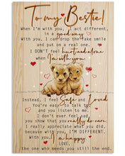 Load image into Gallery viewer, Baby Lion Gift For Bestie With You I'm Happy Vertical Poster
