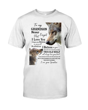 Load image into Gallery viewer, Wolf Grandma Gift For Grandson Believe In Yourself Guys Tee
