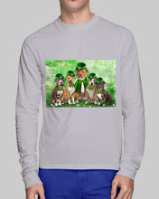 Load image into Gallery viewer, Staffordshire Leprechaun St Patrick's Day Gift For Dog Lovers Unisex Long Sleeve
