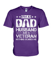Load image into Gallery viewer, I'm A Dad Husband And A Veteran Gift For Family Guys V-Neck
