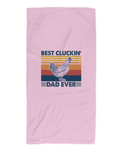Load image into Gallery viewer, Best Cluckin' Dad Ever Retro Vintage Gift For Dad Beach Towel
