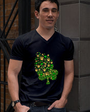 Load image into Gallery viewer, Dog Paws And Clover Shamrock Design St Patrick's Day Gift For Dog Lovers Guys V-Neck
