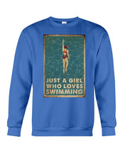 Load image into Gallery viewer, Just A Girl Who Loves Swimming Gift For Girls Sweatshirt
