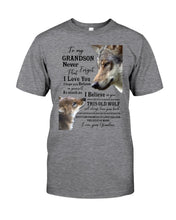 Load image into Gallery viewer, Wolf Grandma Gift For Grandson Believe In Yourself Guys Tee
