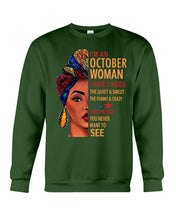 Load image into Gallery viewer, Im An October Woman I Have Three Sides Birthday Gift Sweatshirt
