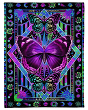 Load image into Gallery viewer, I Love Butterfly Purple Pattern Meaningful Gift Fleece Blanket
