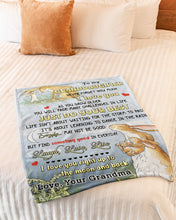 Load image into Gallery viewer, Grandma Gift For Granddaughter Rabbit Just Do Your Best Fleece Blanket
