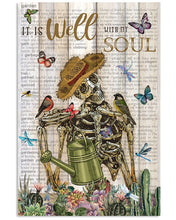 Load image into Gallery viewer, Pallet Skeleton Succulent Well With My Soul Gift For Girls Vertical Poster
