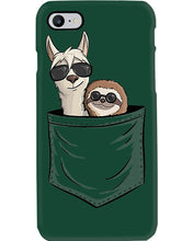 Load image into Gallery viewer, Cool Llama And Sloth In Pocket Meaningful Gift Phone case
