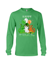 Load image into Gallery viewer, Lovely Cat And Balloons Happy St Patrick's Day Gift For Cat Lovers Unisex Long Sleeve
