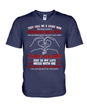 Load image into Gallery viewer, They Call Me A Lucky Man Gift For Husband Guys V-Neck
