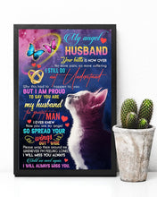 Load image into Gallery viewer, Cat And Butterflies  Spread Your Wings Gift For Angel Husband Vertical Poster
