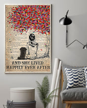Load image into Gallery viewer, Pekingese Dog And She Sitting Under Colorful Tree Lived Happily Ever After Vertical Poster
