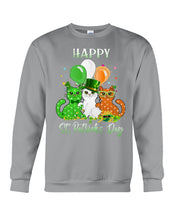 Load image into Gallery viewer, Lovely Cat And Balloons Happy St Patrick's Day Gift For Cat Lovers Sweatshirt
