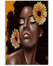 Load image into Gallery viewer, Black Girl With Sunflower On Head Gift Vertical Poster
