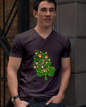 Load image into Gallery viewer, Dog Paws And Clover Shamrock Design St Patrick's Day Gift For Dog Lovers Guys V-Neck
